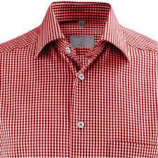 Chemise homme tendance vichy enzo di milano couleur vichy rouge intérieur du col vichy bleu Chemise Manches Longues Col New Kent Chic Et Mode Carreaux Vichy