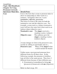 Topic Holt Handbook Chapter 10 Using Pronouns Correctly