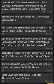 The latest tweets from nomadland (@nomadlandfilm). Nomadland Wins Best Drama Film And Borat Subsequent Moviefilm Wins Best Comedy Or Musical At Goldenglobes Find Updates Here Ap A Few Seconds Nomadland Wins Best Drama Film Golden Globe Goldenglobes A