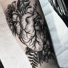 1.3 simple heart tattoo design on shoulder. Tattoo Uploaded By Rcallejatattoo Anatomical Heart With Flowers Tattoo Dmitriytkach Heart Blackwork Anatomicalheart Flower Flowers 24020 Tattoodo