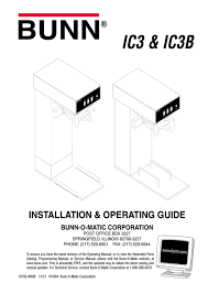 Schematic diagram for bunn coffee maker likewise keurig coffee maker. Bunn Ic3 Ic3b Service Manual Manualzz