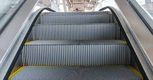 The steps run on tracks. Escalator Cleaning
