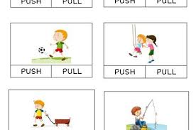 We drew a simple table with our ideas and then put them into a venn diagram. Free Push And Pull Clip Card Printables For Learning About Forces Clip Cards Make Force And Motion Kindergarten Motion Kindergarten Push Or Pull Kindergarten
