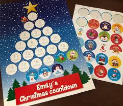 Personalised Countdown To Christmas Chart With Stickers Christmas Tree Design