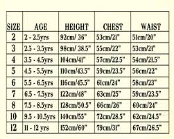 14 Unusual Size Chart For Childrens Clothing