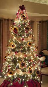Sunflower Theme Christmas Tree Plaid Burlap Creationsbygec Fall Christmas Tree Christmas Tree Themes Burlap Christmas Tree