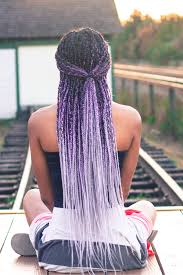 Black And Purple Braids Grey And Purple Ombre Box Braids Ombre Box Braids Hair Styles Purple Box Braids