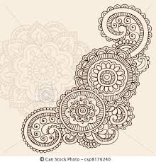 Vector Henna Mehndi Tattoo Doodles Vector Stock Illustration Royalty Free Illustrations Stock Clip Art Icon Flower Doodles Henna Doodle Mandala Drawing