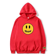fashion hoodie men justin bieber the drew house smile face print women men hoodies hoodies hoodies men red hoodie