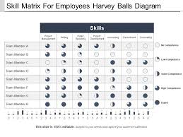 Skill Matrix For Employees Harvey Balls Diagram Ppt
