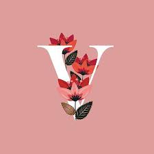 Black / white · grade: Werlangpaper Shop Redbubble Floral Monogram Initial Art V Logo Design