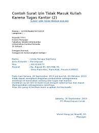 Contoh surat zin sakit dengan surat izin dokter menyusul. Contoh Surat Izin Tidak Masuk Kuliah Karena Tugas Kantor