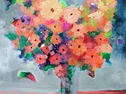 In today's class, i'm going to show you how to paint a modern abstract floral painting just like this. Abstract Floral Still Life On Canvas Acrylic Painting Orange Summer Blooms