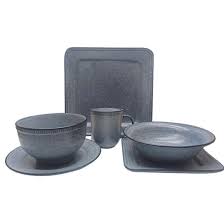 Rectangular sashimi plate from new collection akane grey with a patchy edge. Reactive Matt Glazed Stoneware Dinnerware Set Square Plate Set China Dinnerware Set And Porcelain Dinnerware Price Made In China Com