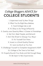 Best College Advice You Need To Know About Advice From 10 Bloggers Sincerely Ms G College Advice College Fun College Survival Guide