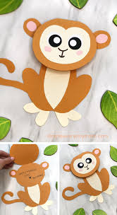 Cute Monkey Craft For Kids With Free Printable Template Monkey Crafts Easy Paper Crafts Easy Toddler Crafts