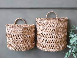 Check spelling or type a new query. Chic Antique Wicker Wall Hanging Baskets Silver Mushroom