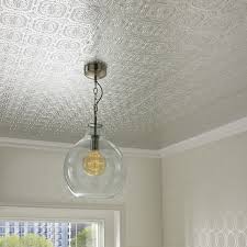 Is Wallpapering The Ceiling Back In Vogue Wallpaper Ceiling Metal Tile Tile Wallpaper