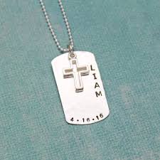 Giftinglory suggests a few ideas for confirmation gifts, particularly for boys. Boys Confirmation Gift Boys First Communion Gift Sterling Silver Hand Stamped Personalized Dog Tag With A Cross Jewelry Evertribehq Handmade Products