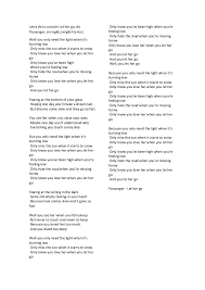 Esta canción está incluida dentro del disco camel. Letra De La Cancion Let Her Go En Ingles