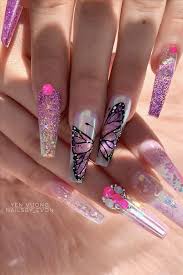 Natural Butterfly Nails Design For Long Nails 2020 Fashion Girl S Blog In 2020 Butterfly Nail Art Butterfly Nail Designs Butterfly Nail