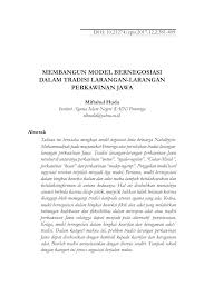 Pdf Membangun Model Bernegosiasi Dalam Tradisi Larangan Larangan Perkawinan Jawa