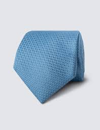 Men S Light Blue Textured Plain Tie 100 Silk Hawes Curtis