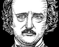 EDGAR ALLAN POE retrato de tinta