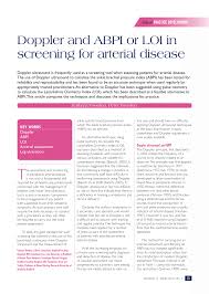 Pdf Doppler And Abpi Or Loi In Screening For Arterial Disease