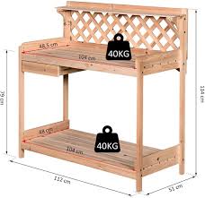 Outsunny Pflanztisch Mit Schublade 2 Stufen Gartnertisch Blumentisch Garten Massivholz Natur 112 X 51 X 114 Cm Amazon De In 2020 Pflanztisch Blumentisch Tisch