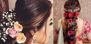 Or simple add some flowers to wavy hair with a small puff. From Mehendi To Reception Bridal Hairstyle Ideas For Wedding And Pre Wedding Ceremonies Lakme Academy