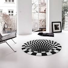 Black And White Illusion Rug Fun Rug To Place In Front Of My Kitchen Sink Black Hole Rug Design Illusion Designed By Daniel Malik Lglimitlessdesign Con Rug Design Floor Murals Decor