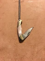 Rose Mother Of Pearl Mini Pocket Knife Necklace Knife Necklace Pocket Knife Necklace Weapon Jewelry