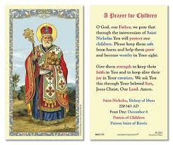 Saint Nicholas Santa Claus Laminated Prayer Cards Set Of 25 Cards St Nicholas Santa Claus Prayer Cards Saint Nicholas