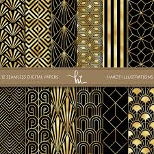 Black And Gold Art Deco Background Black Gold Foil Art Deco Digital Paper Geometric Design Etsy Art Deco Pattern Gold Foil Art Foil Art
