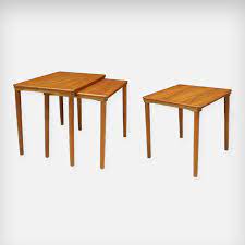 Adding a strip of wood to the slab could spoil the look of the piece, unless it blends in perfectly. Set Of 3 Teak Nesting Tables By E W Bach For Mobelfabrikken Toften 1960s 82977