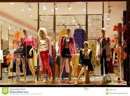 Boutique Window Fashion Clothing Store Fashion Store Window In Shopping Mall Dress Shop Window Taken At Night Stock Photo 46821754 Megapixl