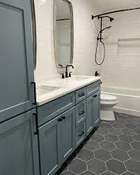 Then we aligned the rest and centered the larger fridge appliance pull since it was a couple of inches longer. Beautilful Bathrooms