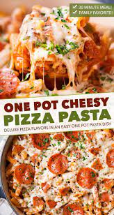 One Pot Pepperoni Pizza Pasta The Chunky Chef Pasta Recipes Pasta Dishes Recipes