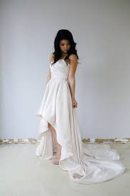 Make It Darling Wedding Dress High Low Side Simple Strapless Structured Bodice Sweethe Wedding Dress Couture Wedding Dresses High Low Designer Wedding Dresses