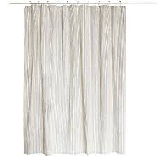 Black And Cream Shower Curtain Farmhouse Ticking Stripe Shower Curtain In Creme Black Striped Shower Curtains Cream Shower Curtains Farmhouse Shower Curtain