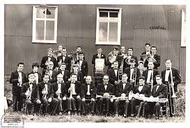 Yorkley Onward Band outside the bandroon in 1961