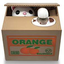 Adorable mechanical kitty coin bank from japan. Amazon Com Matney Stealing Coin Cat Box Piggy Bank White Kitty English Speaking Toys Games