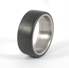 Titanium And Graphite Ring For Him Flat Dark Gray Men S Etsy Titanium Engagement Rings Rings For Men Wedding Rings Round