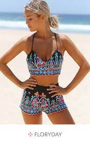 Cotton Halter Color Block Bikinis Womens Swimsuits Bikini Color Block Bikini Swimsuits
