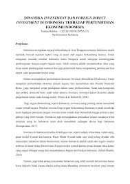 Cara meningkatkan sdm ada banyak sekali, petama seperti meningkatkan pendidikan di indonesia. Pdf Dinamika Investment Dan Foreign Direct Investment Di Indonesia Terhadap Pertumbuhan Ekonomi Indonesia