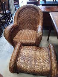 Good wicker dining room chairs inspiration home magazine. Pottery Barn Malabar Wicker Chair Ottoman For Sale In Zelienople Pa Offerup