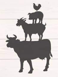 3 farm animal silhouettes printed on wooden blocks. Pin Op Dessin