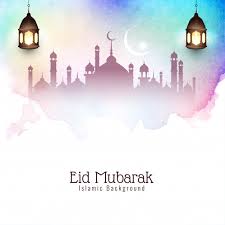The name of two muslim holidays. Free Vector Colorful Eid Mubarak Elegant Decorative