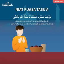 Bacaan Niat Puasa Tasua Arab Latin Dan Terjemahannya Infografis Tanggal Membaca